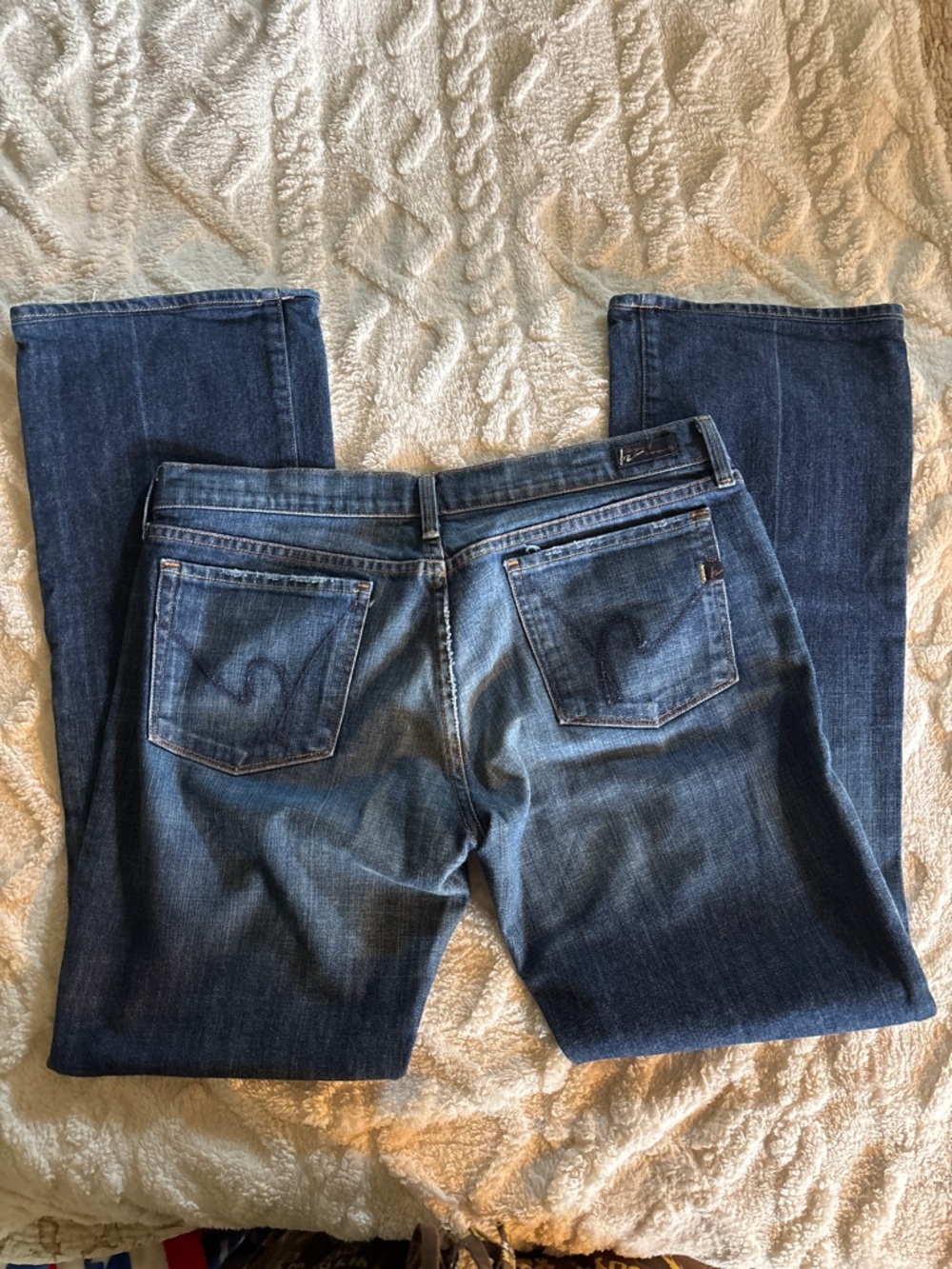 7 For All Mankind Women's Straight Leg Jeans - Dark Blue Denim